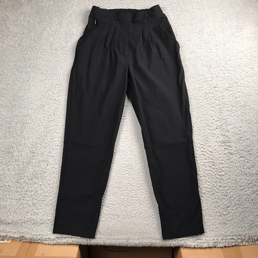 Lululemon Essential High-Rise Trouser Women 4‎ Black Pleated Front Activewear